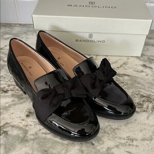 ❤️ Bandolino Women's Black Bow Loafers Sz 7.5
